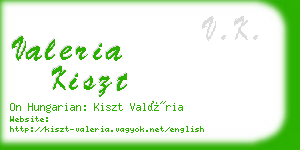 valeria kiszt business card